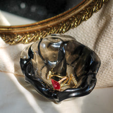 Load image into Gallery viewer, Black vintage inspired ring and trinket dish
