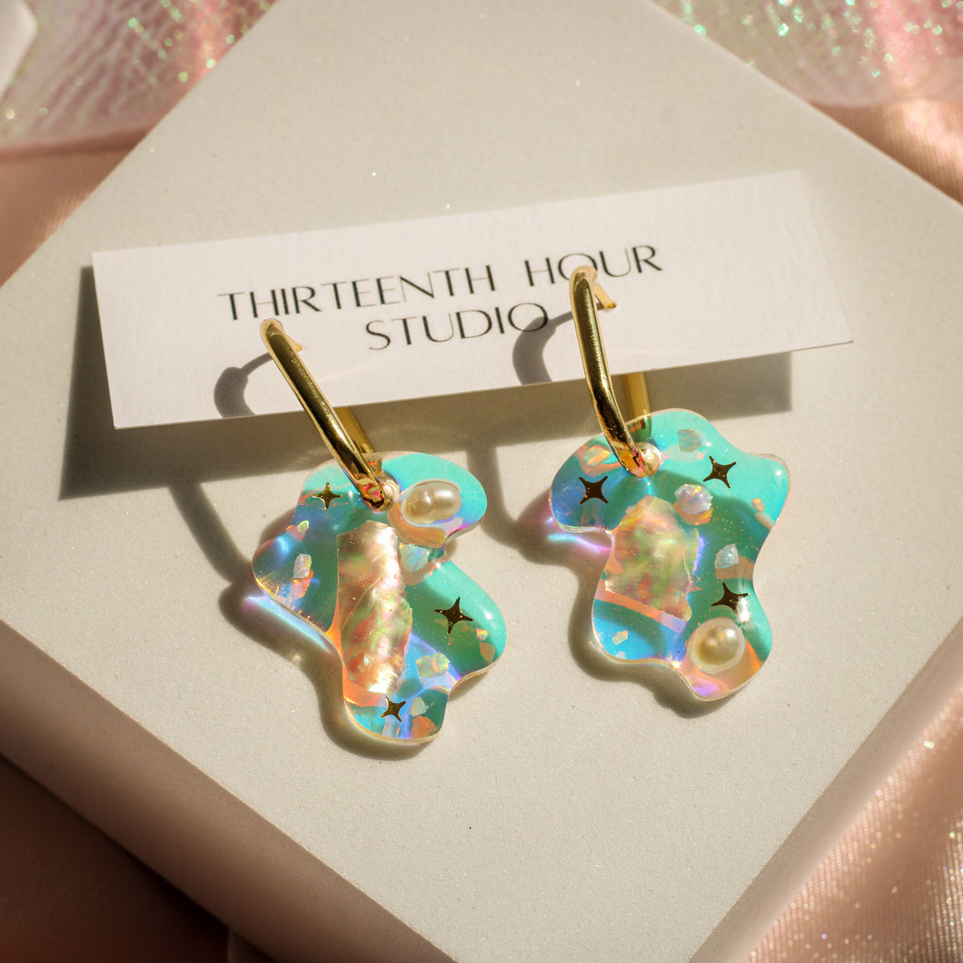 Ariel’s earrings resin acrylic drop