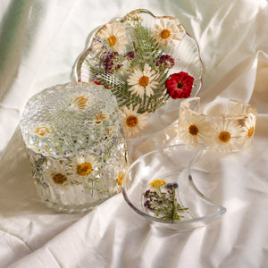 Floral resin tray home decor